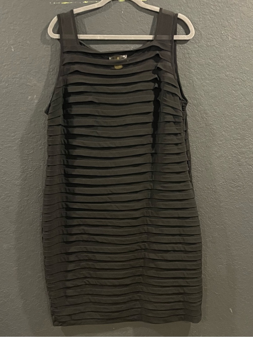London Times Black Layered Sleeveless Shift Dress